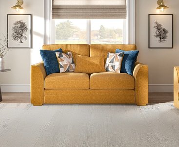 View Jasper ochre chenille fabric 2 seater sofa View Jasper ochre chenille fabric 2 seater sofa