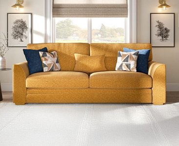 View Jasper ochre chenille fabric 4 seater sofa View Jasper ochre chenille fabric 4 seater sofa
