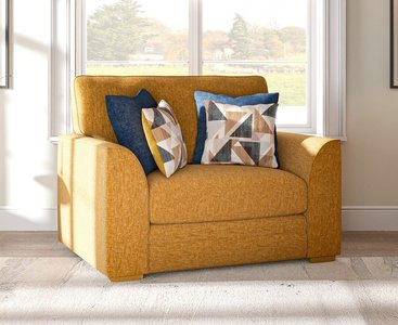 View Jasper ochre chenille fabric love chair View Jasper ochre chenille fabric love chair