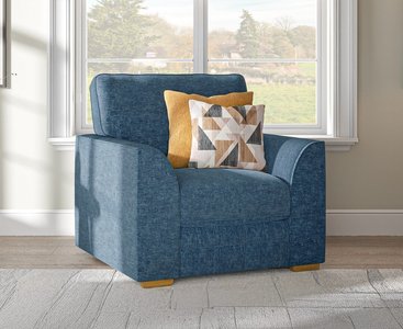 View Jasper indigo chenille fabric armchair View Jasper indigo chenille fabric armchair