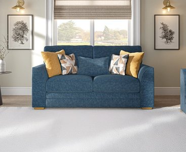 View Jasper indigo chenille fabric 2 seater sofa View Jasper indigo chenille fabric 2 seater sofa