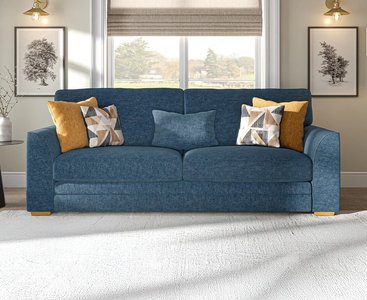 View Jasper indigo chenille fabric 4 seater sofa View Jasper indigo chenille fabric 4 seater sofa