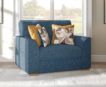 View Jasper indigo chenille fabric love chair View Jasper indigo chenille fabric love chair