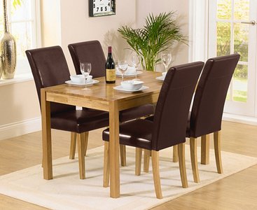 View York 120cm solid oak dining table with 6 black olivia chairs View York 120cm solid oak dining table with 6 black olivia chairs