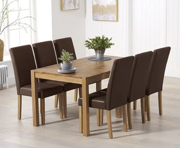 View York 150cm solid oak dining table with 8 black olivia chairs View York 150cm solid oak dining table with 8 black olivia chairs