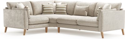 View Palermo cream chenille fabric left hand facing corner sofa