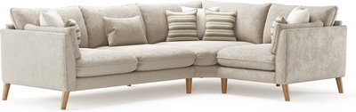 View Palermo cream chenille fabric right hand facing corner sofa
