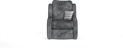 View Palermo graphite chenille fabric high back swivel armchair