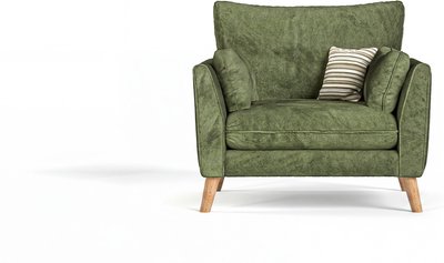 View Palermo olive green chenille fabric armchair