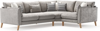 View Palermo silver chenille fabric right hand facing corner sofa