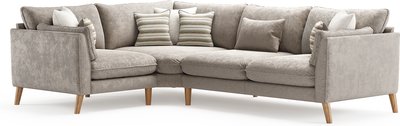View Palermo truffle chenille fabric left hand facing corner sofa