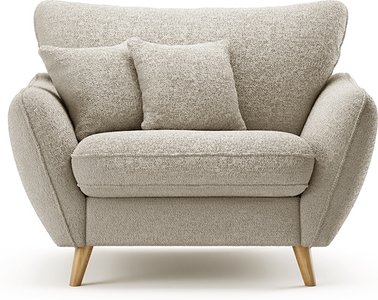 View Palma natural chenille fabric armchair