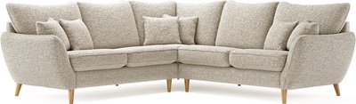 View Palma natural chenille fabric corner sofa