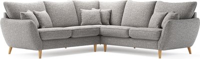 View Palma silver chenille fabric corner sofa