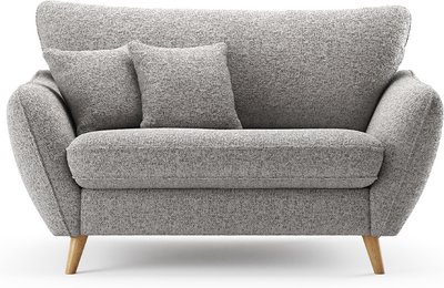 View Palma silver chenille fabric love chair