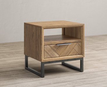 View Herringbone solid oak lamp table View Herringbone solid oak lamp table