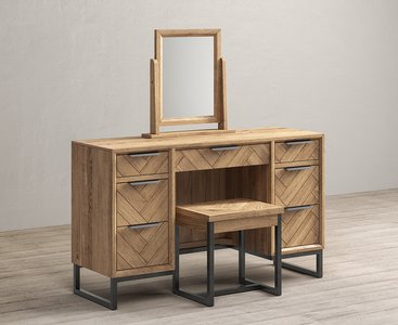 View Herringbone solid oak dressing table set View Herringbone solid oak dressing table set