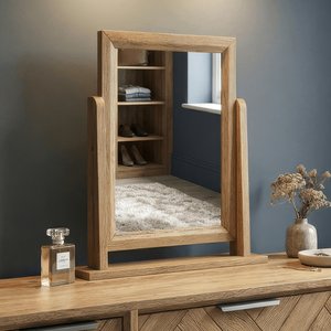 View Herringbone solid oak dressing table mirror View Herringbone solid oak dressing table mirror