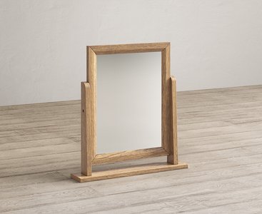 Photo of herringbone solid oak dressing table mirror