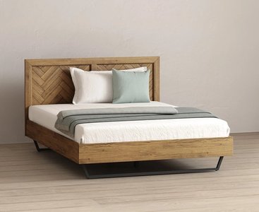 View Herringbone solid oak king size bed View Herringbone solid oak king size bed