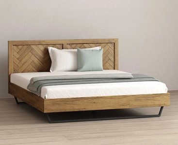 View Herringbone solid oak super king bed View Herringbone solid oak super king bed