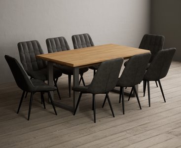 View Parker 160cm solid oak dining table with 8 grey larson chairs View Parker 160cm solid oak dining table with 8 grey larson chairs