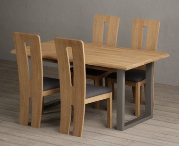 View Parker 160cm solid oak dining table with 4 blue lucca chairs View Parker 160cm solid oak dining table with 4 blue lucca chairs