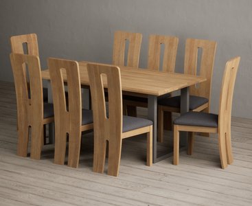 View Parker 160cm solid oak dining table with 8 charcoal grey lucca chairs View Parker 160cm solid oak dining table with 8 charcoal grey lucca chairs