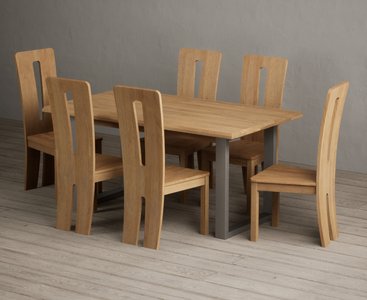 View Parker 160cm solid oak dining table with 6 oak lucca chairs View Parker 160cm solid oak dining table with 6 oak lucca chairs