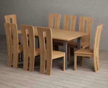 View Parker 160cm solid oak dining table with 8 oak lucca chairs View Parker 160cm solid oak dining table with 8 oak lucca chairs