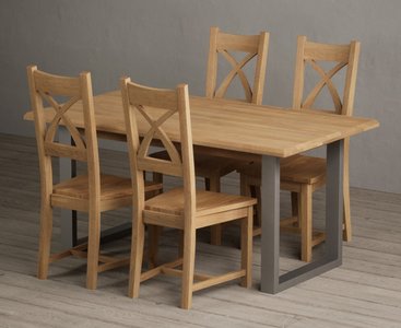 View Parker 160cm solid oak dining table with 6 oak natural chairs View Parker 160cm solid oak dining table with 6 oak natural chairs