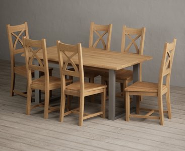 View Parker 160cm solid oak dining table with 6 oak natural chairs View Parker 160cm solid oak dining table with 6 oak natural chairs