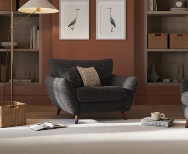 View Palma charcoal chenille fabric armchair View Palma charcoal chenille fabric armchair