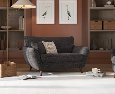 View Palma charcoal chenille fabric love chair View Palma charcoal chenille fabric love chair
