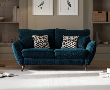 View Palma teal chenille fabric 2 seater sofa View Palma teal chenille fabric 2 seater sofa