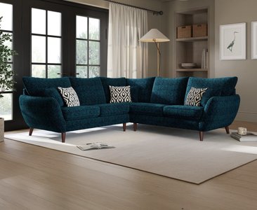 View Palma teal chenille fabric corner sofa View Palma teal chenille fabric corner sofa