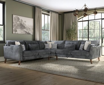 View Palermo graphite chenille fabric corner sofa View Palermo graphite chenille fabric corner sofa