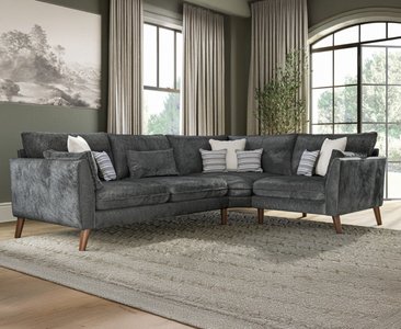 View Palermo graphite chenille fabric right hand facing corner sofa View Palermo graphite chenille fabric right hand facing corner sofa