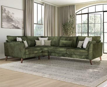 View Palermo olive green chenille fabric left hand facing corner sofa View Palermo olive green chenille fabric left hand facing corner sofa