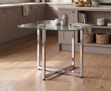 View Rhodes clear glass dining table View Rhodes clear glass dining table