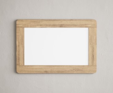 View Solid oak wall mirror | herringbone detail View Solid oak wall mirror | herringbone detail