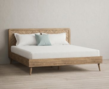 View Solid oak super king bed | herringbone detail View Solid oak super king bed | herringbone detail