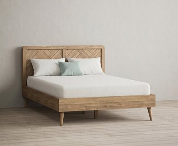 View Solid oak double bed | herringbone detail View Solid oak double bed | herringbone detail