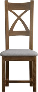 View Rustic solid oak light grey set of 2 fabric dining chairs View Rustic solid oak light grey set of 2 fabric dining chairs