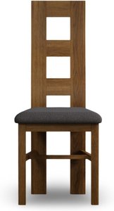 View Rustic solid oak charcoal grey set of 2 fabric dining chairs View Rustic solid oak charcoal grey set of 2 fabric dining chairs