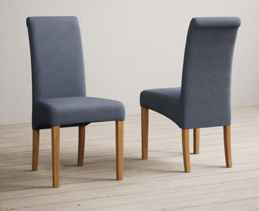 View Extending york 70cm solid oak dining table with 2 blue scroll back chairs View Extending york 70cm solid oak dining table with 2 blue scroll back chairs