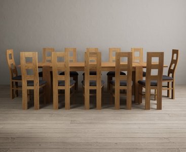 View Extending sheringham 200cm solid oak table with 12 charcoal grey natural chairs View Extending sheringham 200cm solid oak table with 12 charcoal grey natural chairs