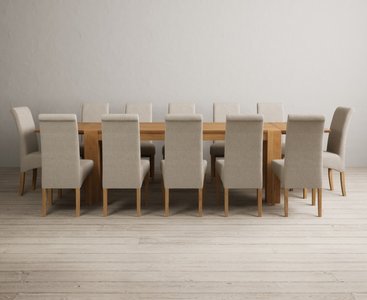 View Extending sheringham 200cm solid oak table with 12 natural scroll back chairs View Extending sheringham 200cm solid oak table with 12 natural scroll back chairs