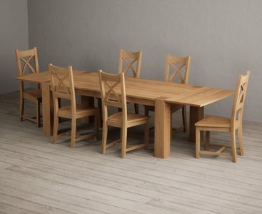View Extending sheringham 200cm solid oak table with 6 oak natural chairs View Extending sheringham 200cm solid oak table with 6 oak natural chairs