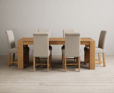 View Sheringham 200cm solid oak dining table with 6 natural braced chairs View Sheringham 200cm solid oak dining table with 6 natural braced chairs